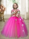 Pretty Ball Gown Tulle Straps Floor-length Little Girl Dress with Hand Made Flower