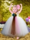 Pretty Halter Top Ball Gown Little Girl Dresses with Hand Made Flowers