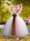 Pretty Halter Top Ball Gown Little Girl Dresses with Hand Made Flowers