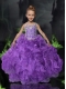 Purple Ball Gown Asymmetrical Floor-length Little Gril Pageant Dress
