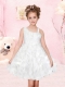 Romantic A-Line Asymmetrical Flower Girl Dress with Ruffles Bowknot in White for 2014