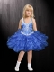 Royal Blue Halter Beading and Ruffles Ball Gown Mini-length Little Girl Dress for 2014