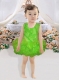 Scoop Backless Short Beading and Ruffles 2014 Little Girl Dress in Spring Green