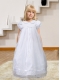 Simple A-Line Short Sleeves Appliques and Ruffles 2014 Flower Girl Dress with Floor-length