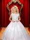 Simple Beading Square A-Line Floor-length Tulle Flower Girl Dress for 2014