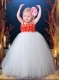 White Tulle Spaghetti Straps Ball Gown Little Girl Dress with Appliques