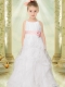 2014 A-Line Spaghetti Straps Beautiful Flower Girl Dress with Hand Made Flowers