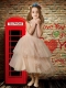 2014 Pretty Ball Gown Straps Champagne Flower Girl Dress