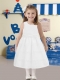 A-Line Scoop White Flower Girl Dresses with Ruching for 2014