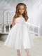 A-Line Tea-length Hand Made Flowers Flower Girl Dress with Lace
