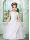 Ball Gown Scoop 2014 Flower Girl Dress with Appliques Ruching
