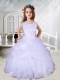 Ball Gown Scoop Hand Made Flowers Flower Girl Dresses in Lavender