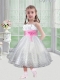 Beautiful A-Line Tea-length Flower Girl Dress with Bowknot for 2014