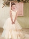 Champagne Ball Gown Tulle Straps Tea-length Flower Girl Dresses