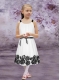 Cheap Straps Tea-length Flower Girl Dress with Appliques