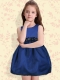 Classical Navy Blue Mini-length Scoop Navy Blue Flower Girl Dresses