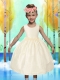 Comfortable Ball Gown Tea-length Ruching Flower Girl Dress