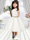 Cute A-Line Scoop Flower Girl Dress with Belt Appliques in White for 2014