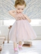 Romantic A-Line Scoop Hand Made Flowers Flower Girl Dress in Champagne for 2014