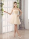 2015 Appliques Strapless A Line Mini Length Dama Dress