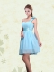 A Line Ruching Chiffon Dama Dresses with One Shoulder
