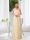 Empire Strapless Ruching and Belt Dama Dresses with Floor Length