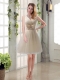 Beautiful Champagne Bowknot Princess Dama Dresses with V Neck