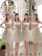 Elegant Princess Mini Length Lace Dama Dress with Bowknot