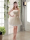 Simple Ruching Strapless Princess Dama Dress with Bowknot