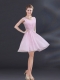 V Neck Beading 2015 Dama Dress with Ruching