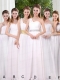 White Ruching Empire Dama Dresses for 2015