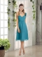 Empire Ruching Turquoise 2015 Sexy Dama Dress with One Shoulder