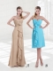 Empire Sweetheart Ruching Knee Length Dama Dresses for 2015