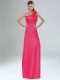 Hand Made Flowers Decorated One Shoulder Dama Dress
