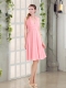 Sweet Halter Empire Chiffon Dama Dress with Ruching