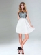 White A Line Dama Dress with Lace Covered Top