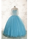 2015 Ball Gown Baby Blue Beading Quinceanera Dress with Wraps