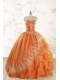 2015 Cheap Appliques Quinceanera Dresses in Orange