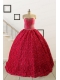 2015 Customize Special Fabric Beading Sweet 16 Dress in Coral Red
