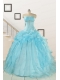2015 Elegant Aqua Blue Quinceanera Dresses with Beading