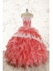 2015 Fashionable Strapless Watermelon Quinceanera Dresses