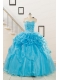 2015 Fashionable Sweetheart Beading Quinceanera Dress in Aqua Blue