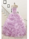 2015 Gorgeous Lilac Quinceanera Dresses with Appliques and Ruffles