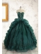2015 Luxurious Dark Green Sweet 16 Dresses with Beading