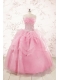 2015 Pretty Appliques Baby Pink Quinceanera Dresses