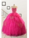 2015 Pretty Appliques Dresses For 15 in Hot Pink