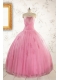 2015 Pretty Pink Quinceaneras Dresses with Appliques and Beading 2015 Pretty Pink Quinceaneras Dresses with Appliques and Beading