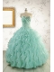 2015 Pretty Sweetheart Beading Quinceanera Dresses in Apple Green