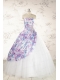 2015 Printed Multi-color Quinceanera Dresses with Beading and Ruching