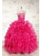 Beautiful Hot Pink Sweet 15 Dresses with Appliques and Ruffles